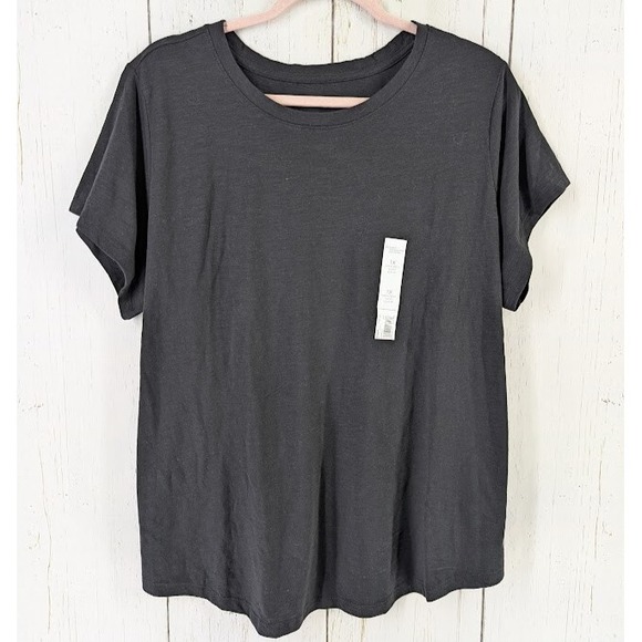 Sonoma Size‎ 1X The Everyday Tee Black Crewneck Short Sleeve Top NWT - Picture 1 of 8